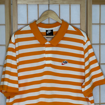 Nike Stripe White/Orange Polo (XXL)