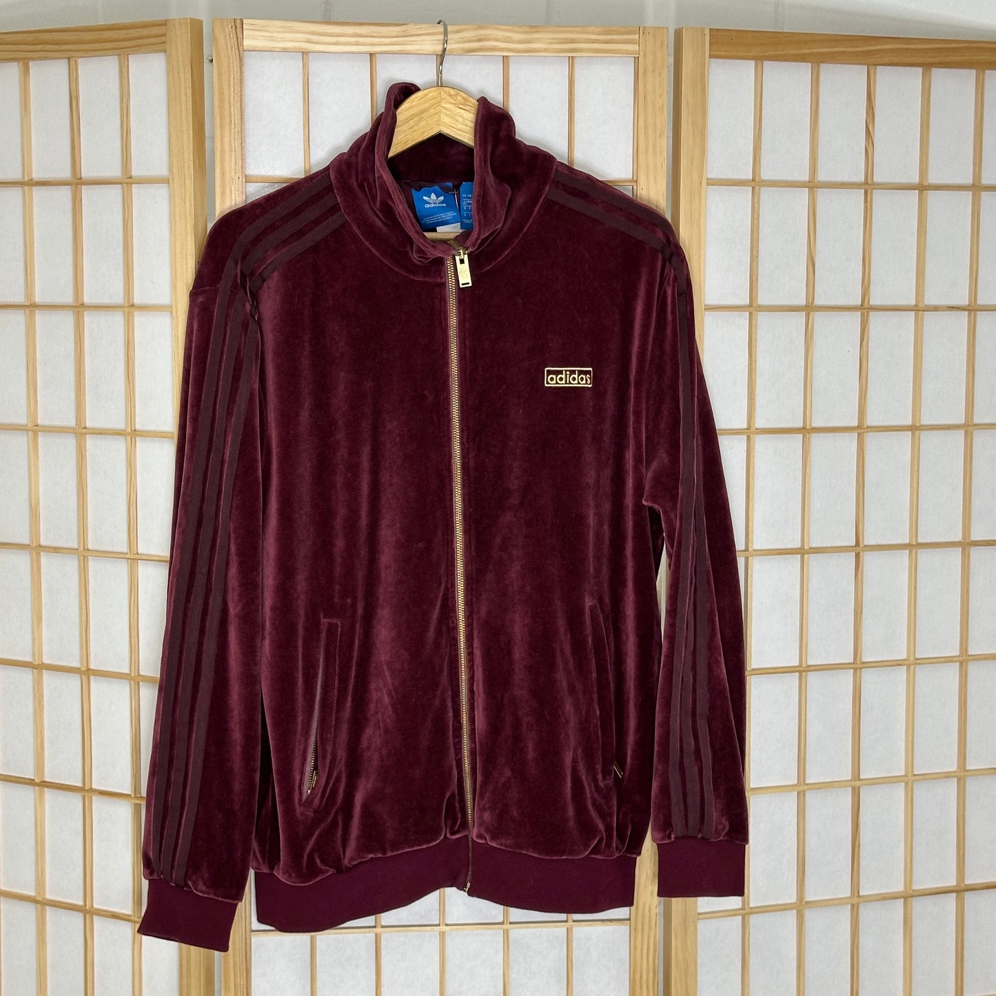 Adidas Velour Maroon Tracksuit