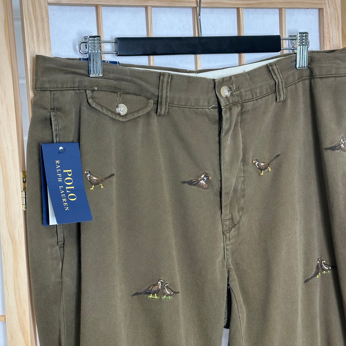 Ralph Lauren Khaki Fowl Bird Pants (34)