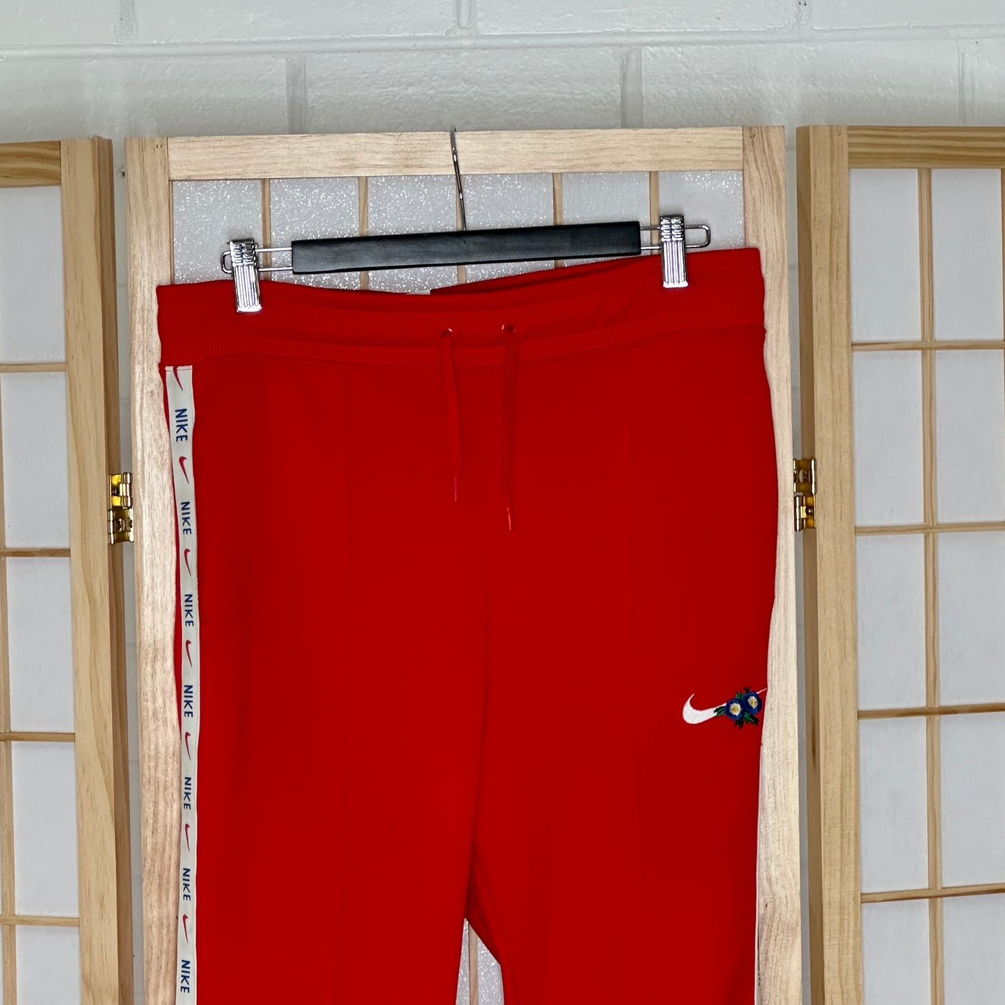 Nike Red Embroidered Swoosh Trackpants (Womens Medium)