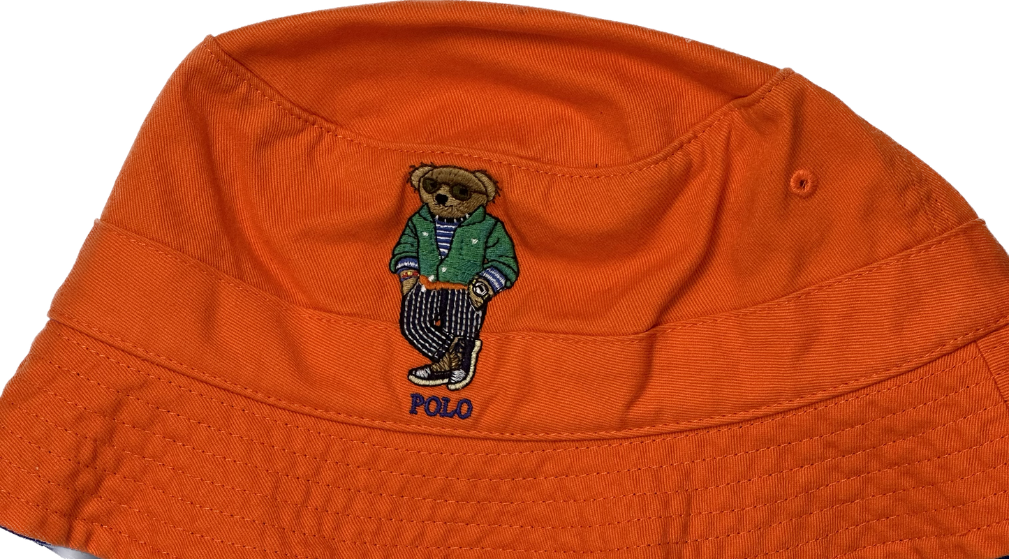 Polo Bear Orange Bucket Hat New (S/M)