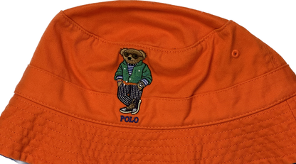 Polo Bear Orange Bucket Hat New (S/M)