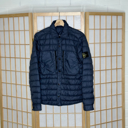 Stone Island Blue Micro Yarn Down Overshirt (S)