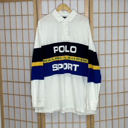 Polo Sport Spellout Colour Block White New (XXL)