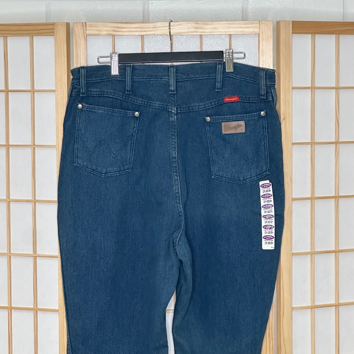 Wrangler Blue Denim Cord Pants (34 X 34)