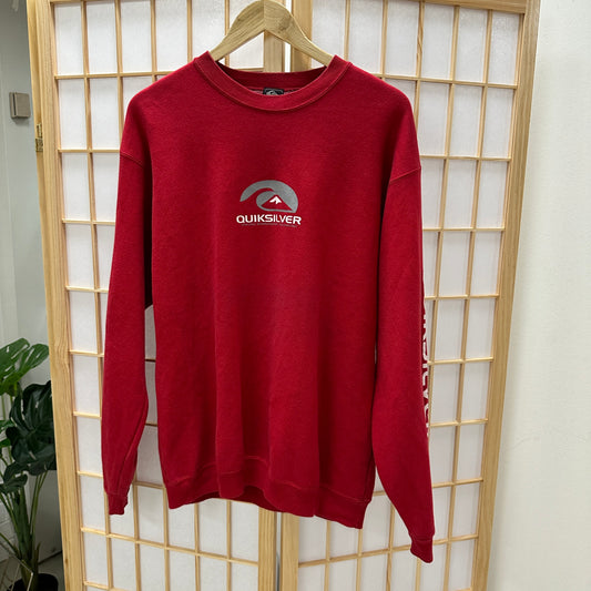 Quiksilver Red Spellout Crewneck (L)