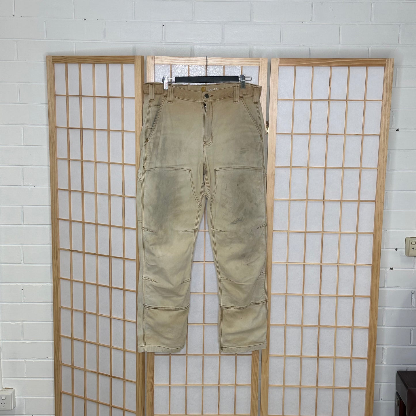 Carhartt Bone Double Knee Cargos (34 X 30)