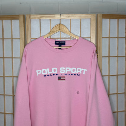 Ralph Lauren Polo Sport Baby Pink Crewneck New (XXL)