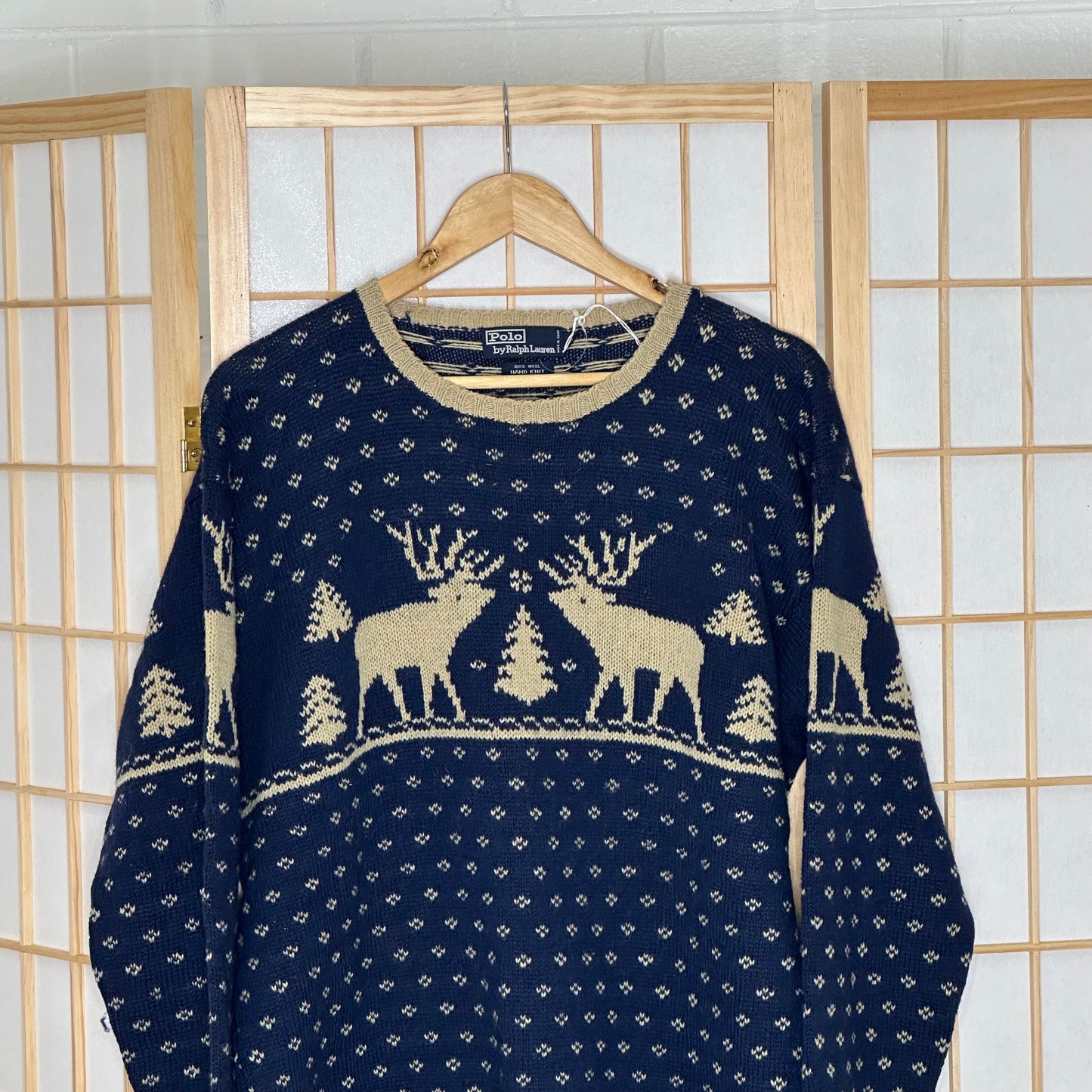 Ralph Lauren Navy Reindeer Christmas Knit (XL)