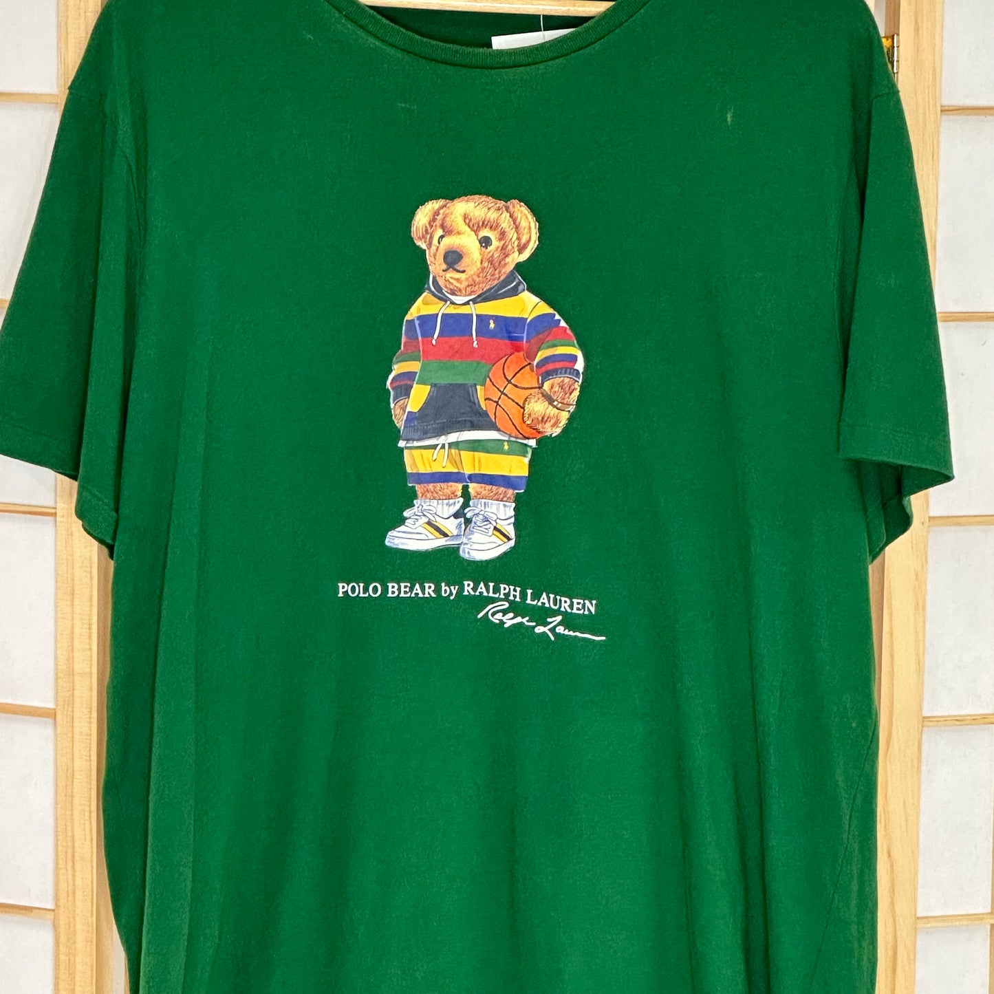 Polo Bear Green Basketball Bear Tee (XL)