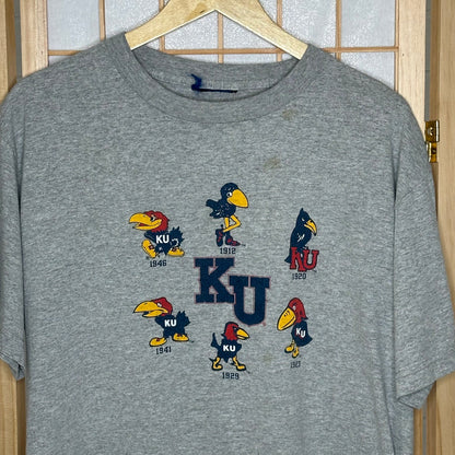 Kansas Jayhawks Mascot Tee Grey (L)