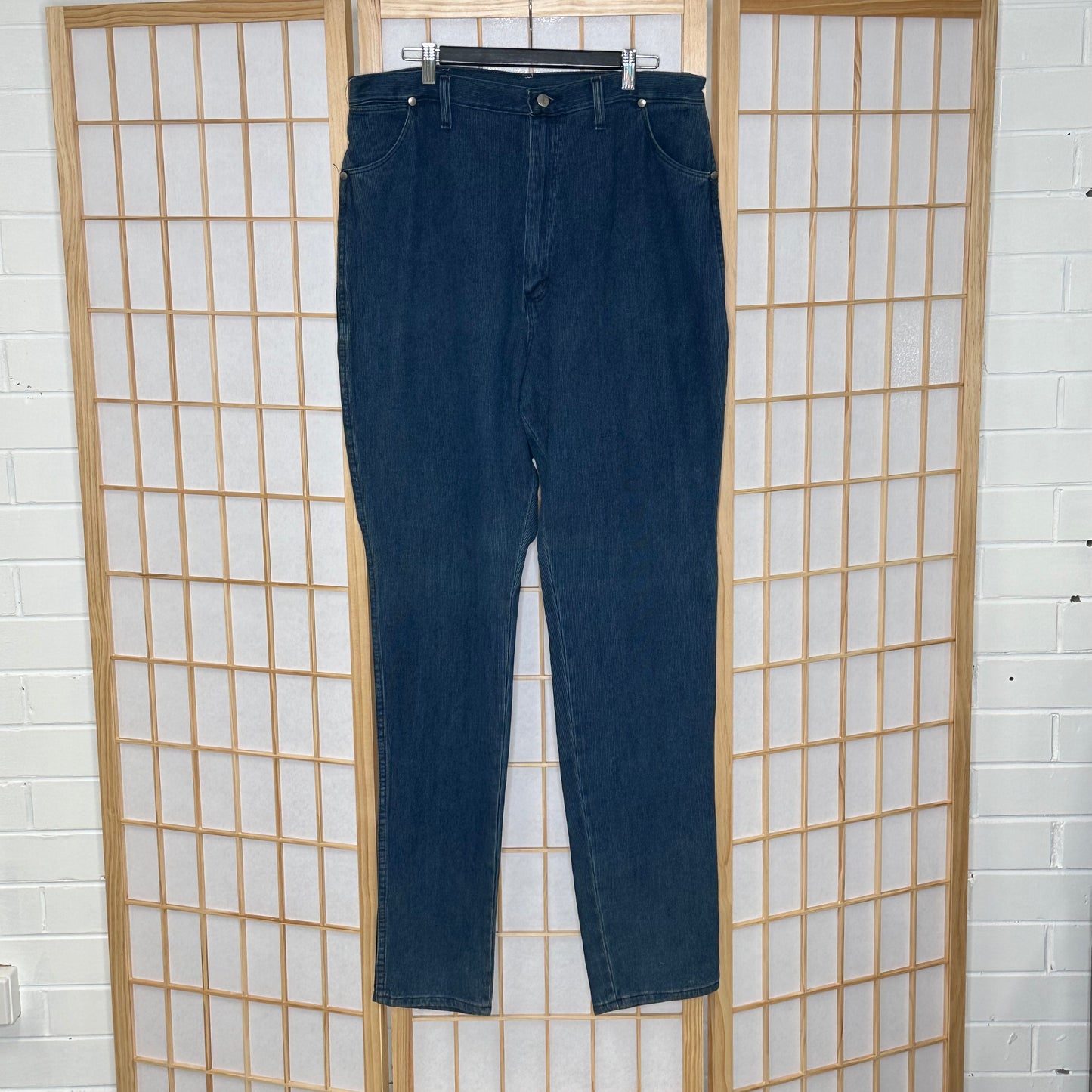 Wrangler Blue Denim Cord Pants (34 X 34)