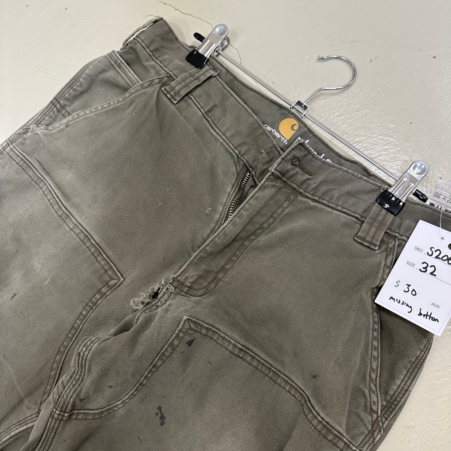 Carhartt Khaki Double Knee Pants (32)