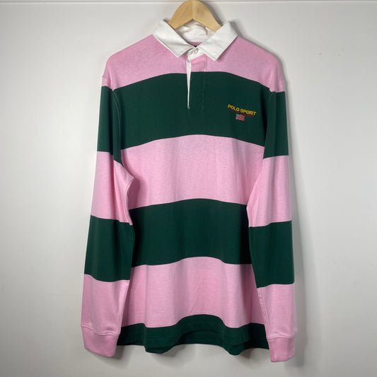 Green Pink Polo Sport Rugby New (XL)