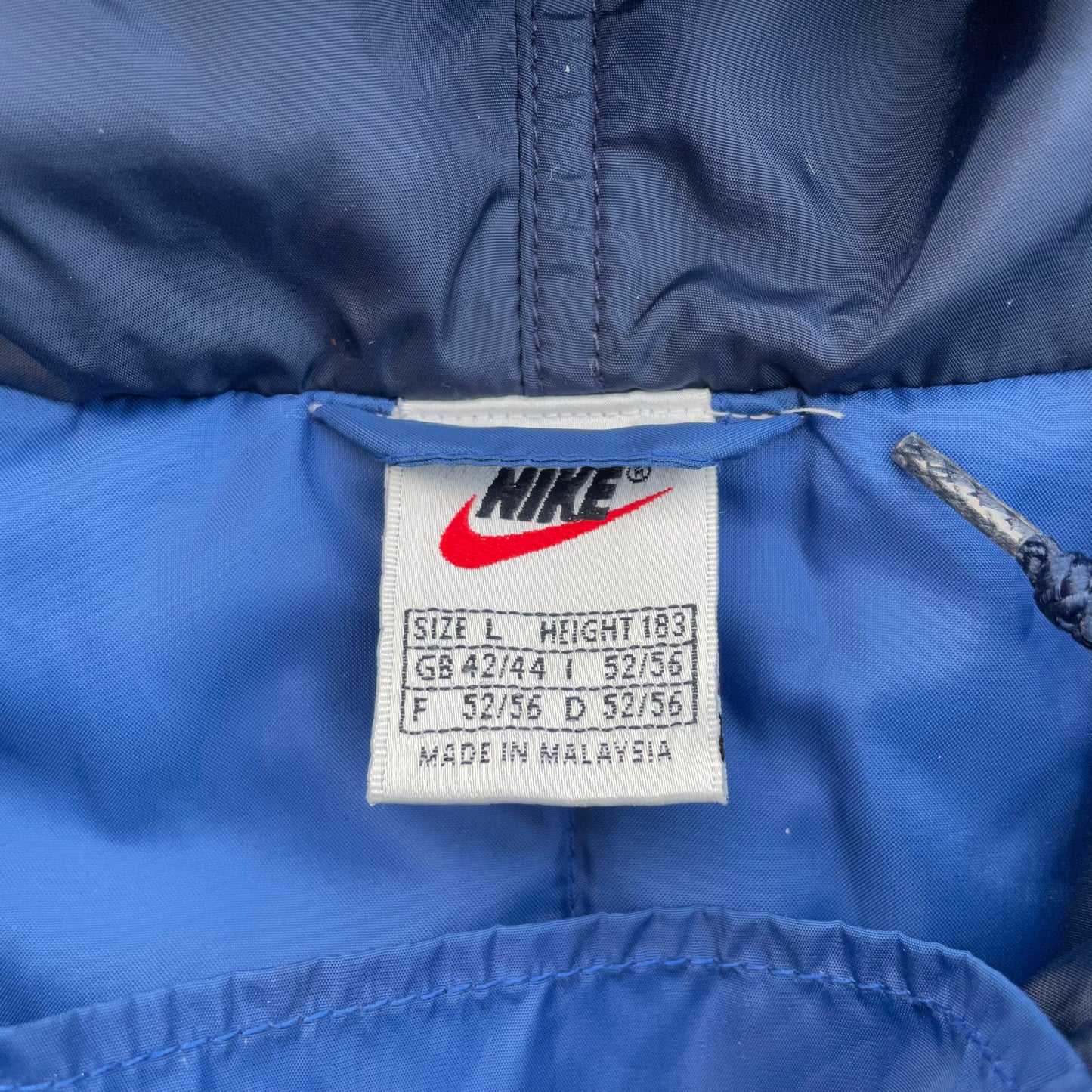 Nike 90's Blue Padded Anorak Jacket (Large)