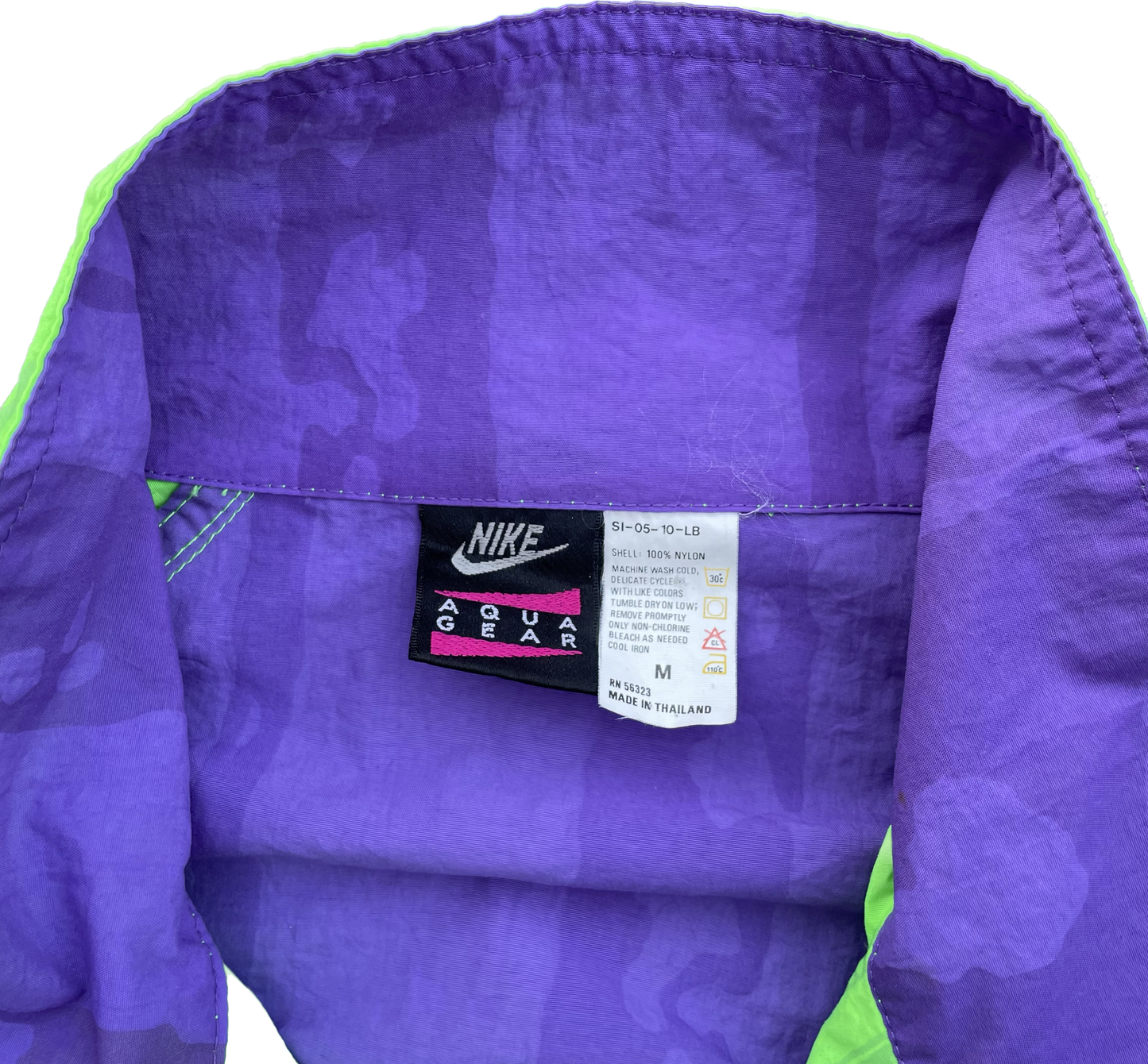 Nike Aqua Gear Zip Up Jacket Green & Purple (Medium)